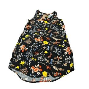 Floral Old Navy Dress. Is Black, Yellow, Red, Blue, Pink, White, and Brown.